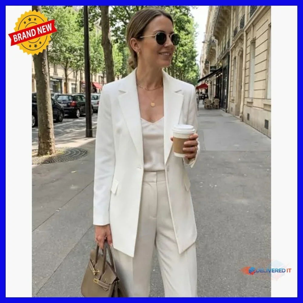 Lightweight Long Sleeve Blazer Regular Fit Office Casual Jacket